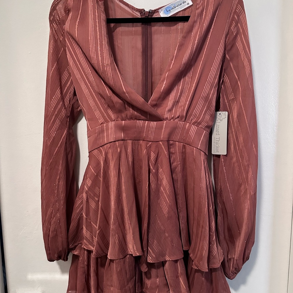 Elegant Rust Long Sleeve Romper